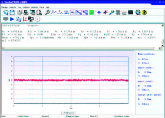 Rauheitsmessgerät TR200 - Zubehör TIMESurf Rauheitsmessgerät TR200 - DataView